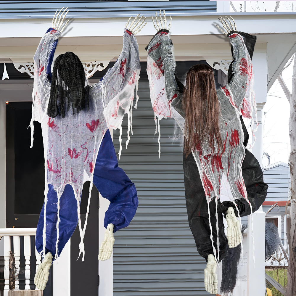 Close-up of JOYIN Halloween Climbing Zombie's blood stains