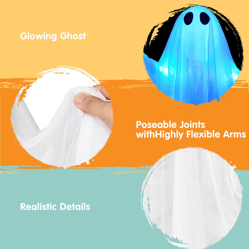 Close-up of JOYIN hanging ghost's features and bendable arms