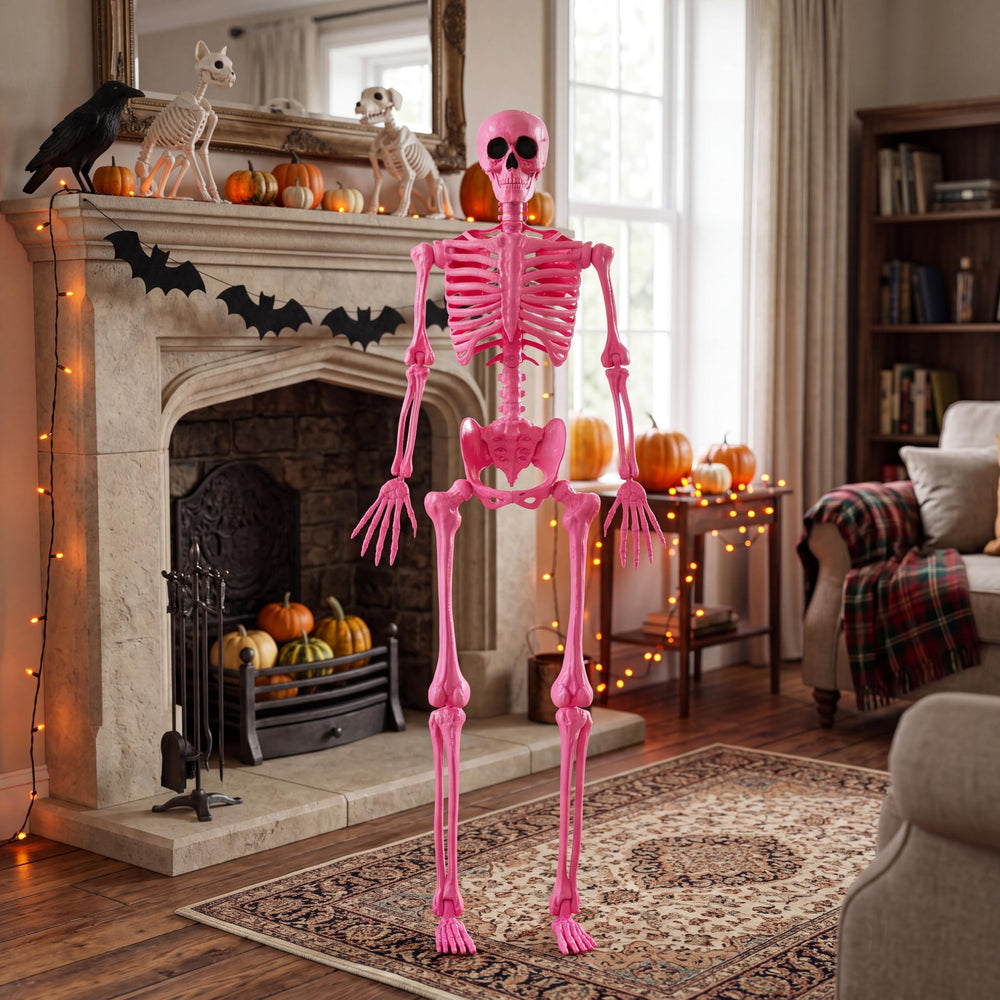 Close-up of JOYIN Pink Skeleton's movable jaw and joints