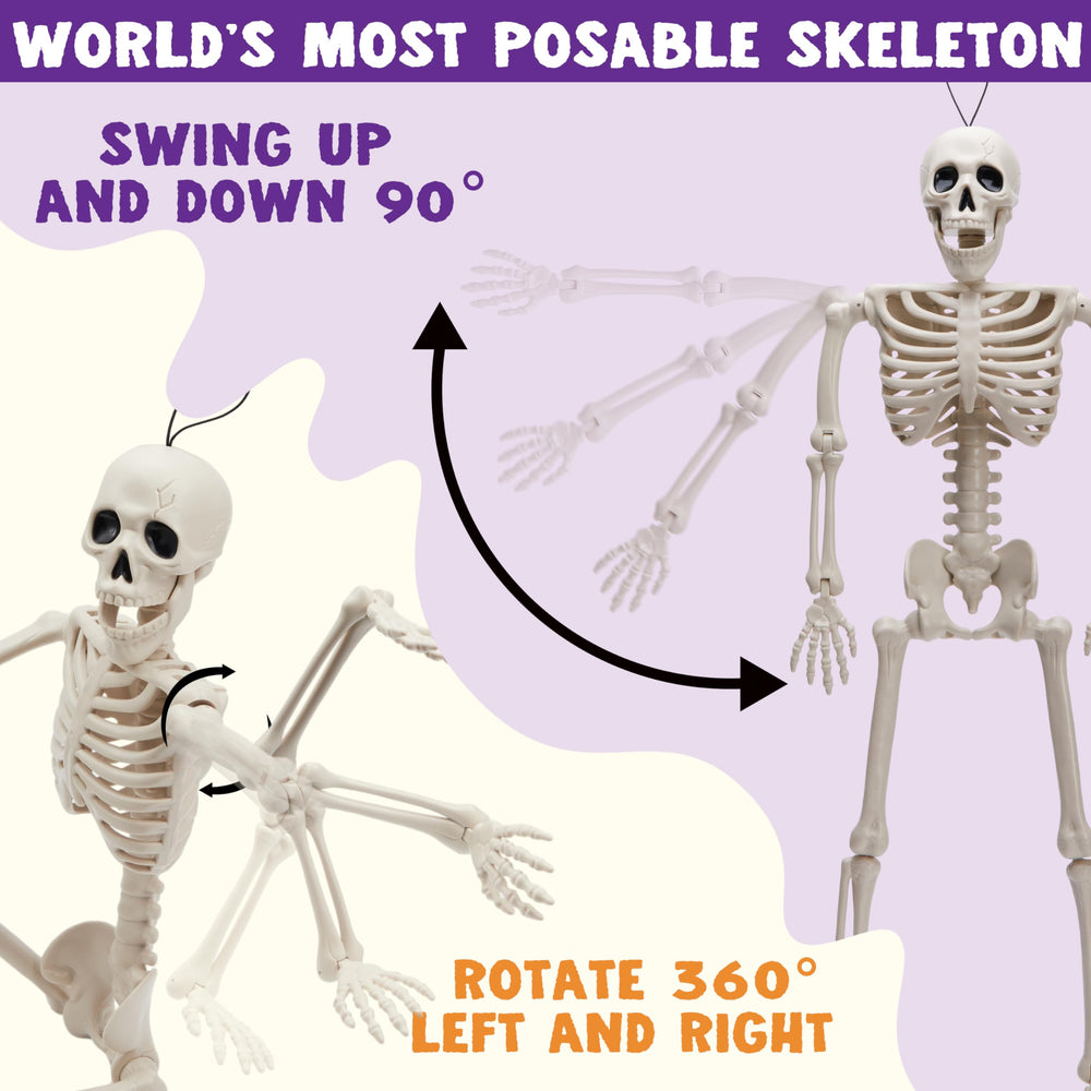 Close-up of JOYIN skeleton's detailed design and yellow colour