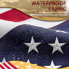 Close-up of JPorton American Flag fabric texture