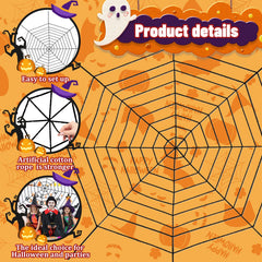 Close-up of Jremreo spider web decoration with tied ends