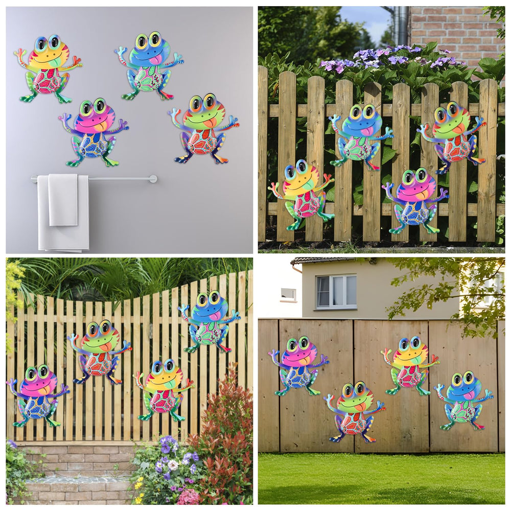 Close-up of Junware Frog Wall Decor showing detailed paint patterns