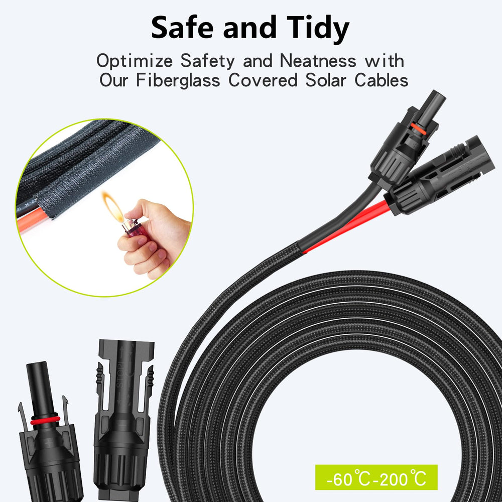 Close-up of JXMXRPV solar cable connectors
