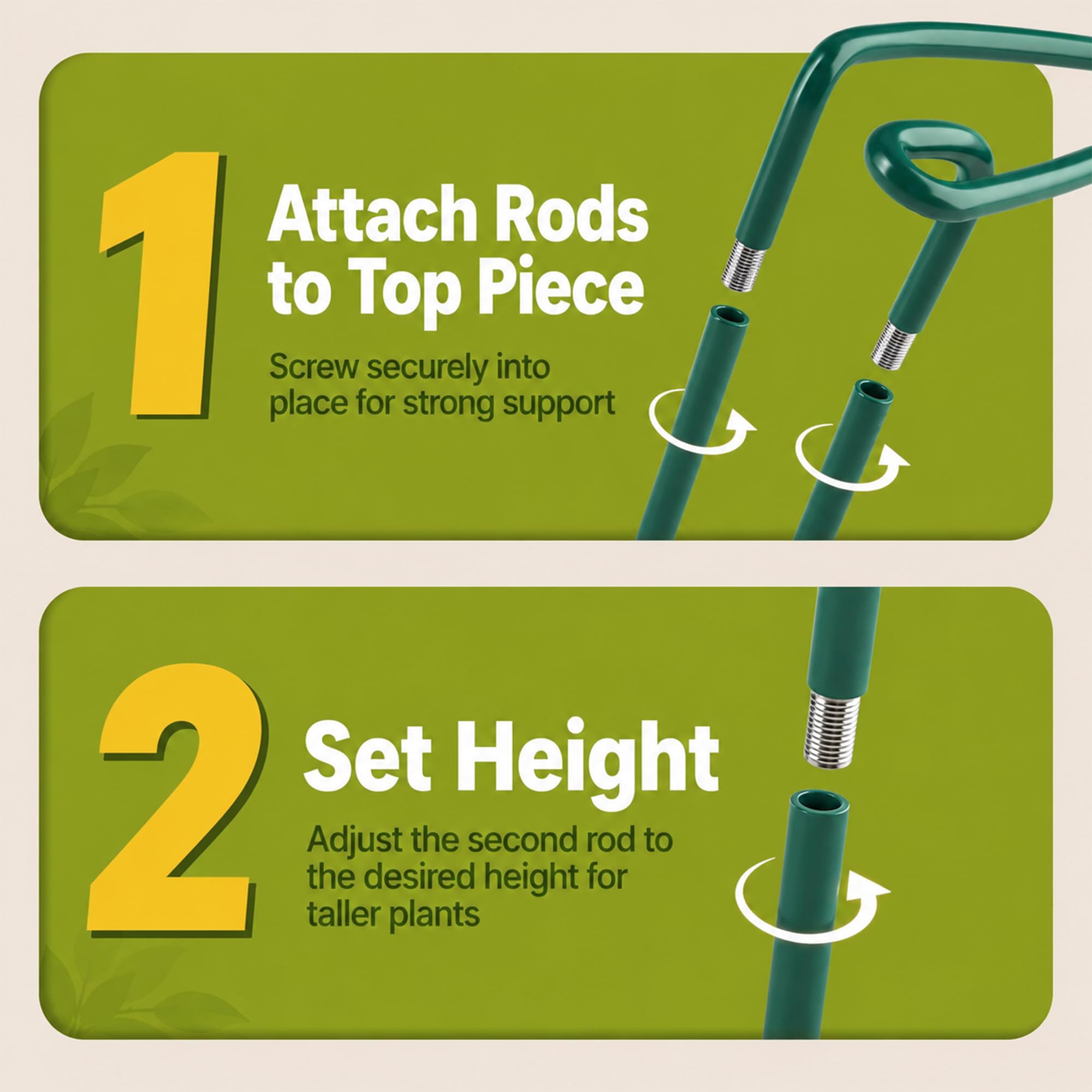 Close-up of K-Brands plant support stakes showing rustproof steel core