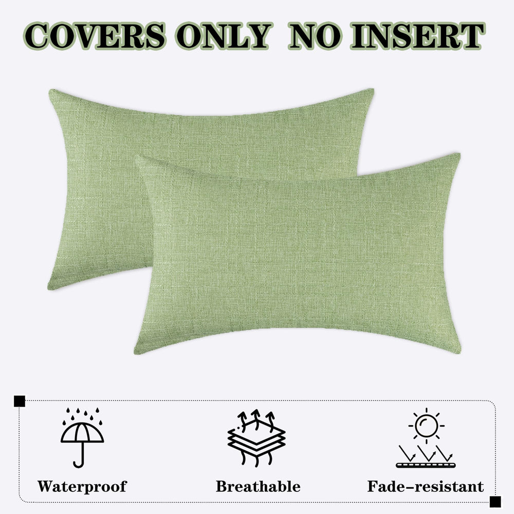 Close-up of K KEVIN TEXTILE Outdoor Pillow Cover Sage Green Texture