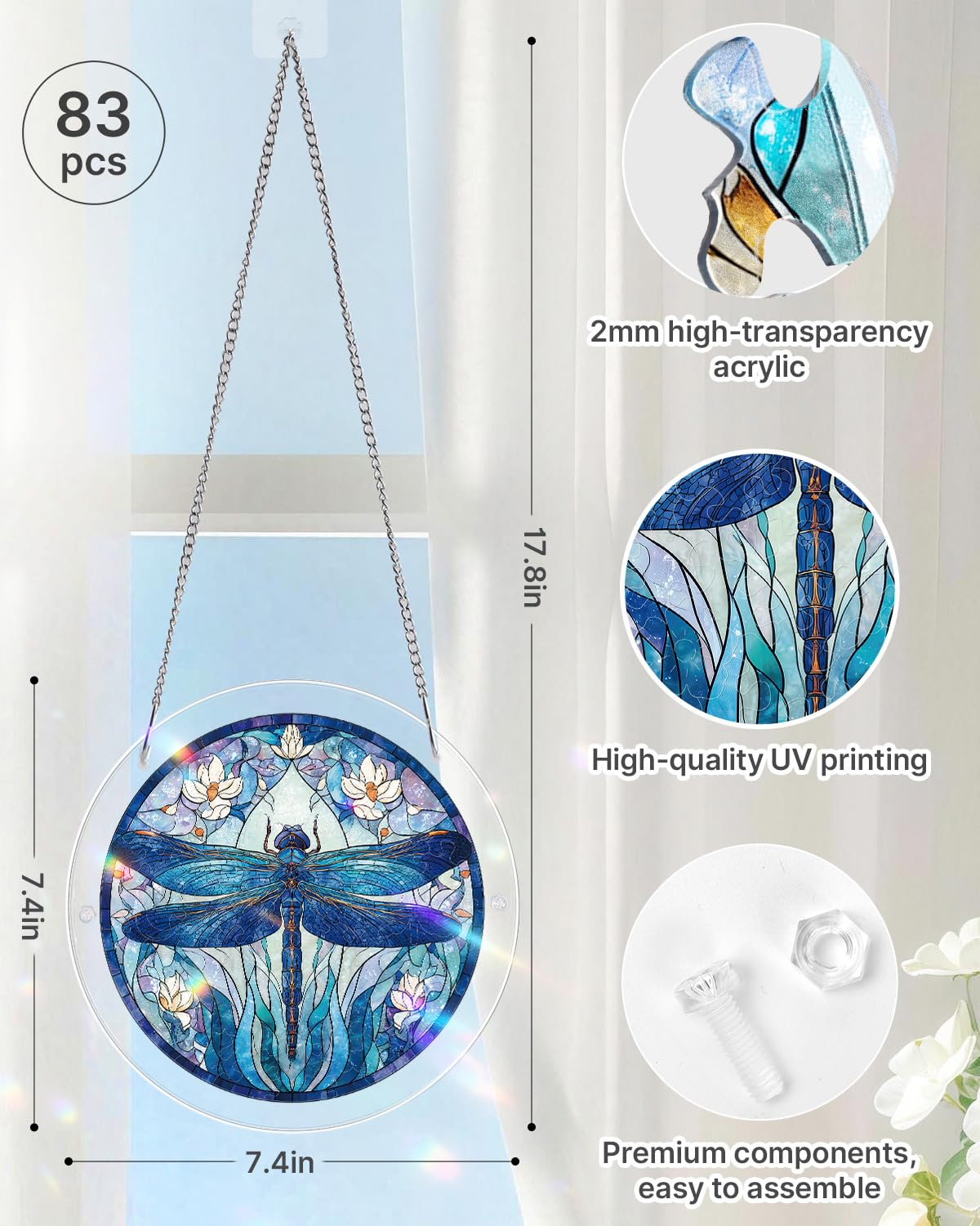 Close-up of KaayeeWood suncatcher puzzle pieces