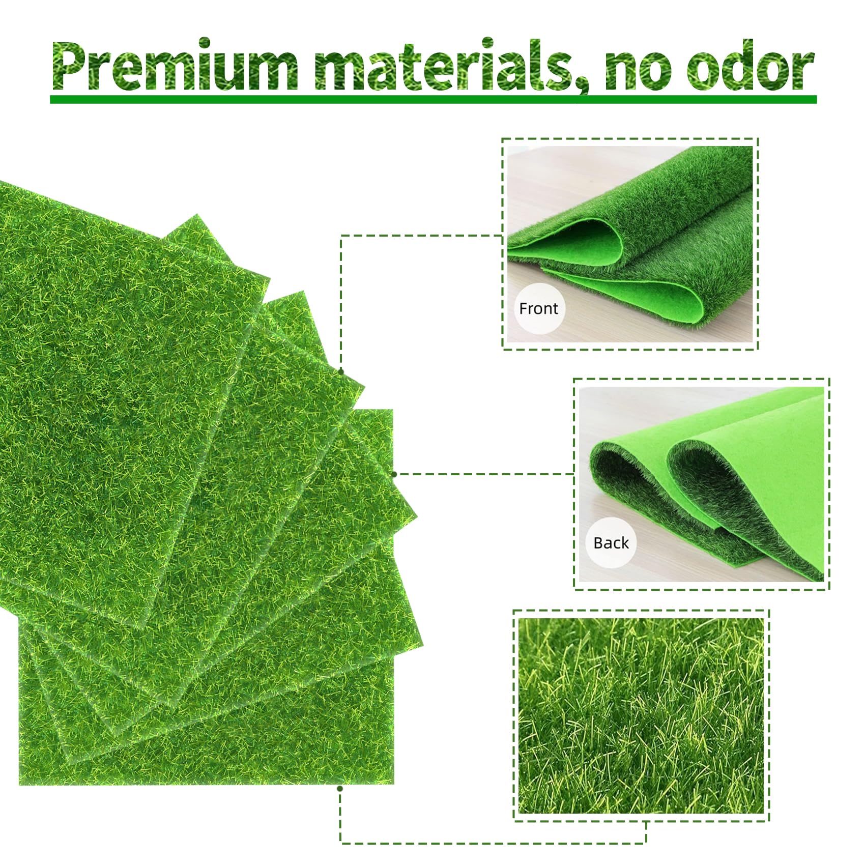 Close-up of KAEZDD artificial grass tile texture