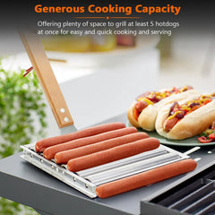 Close-up of KAYCROWN Hot Dog Roller stainless steel construction