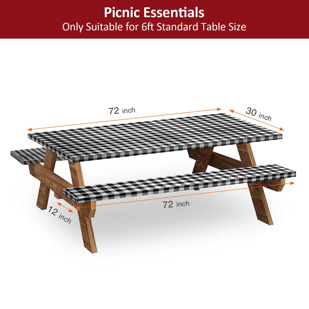 Close-up of KENOBEE picnic table cover showing waterproof lining