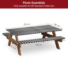 Close-up of KENOBEE picnic table cover showing waterproof lining