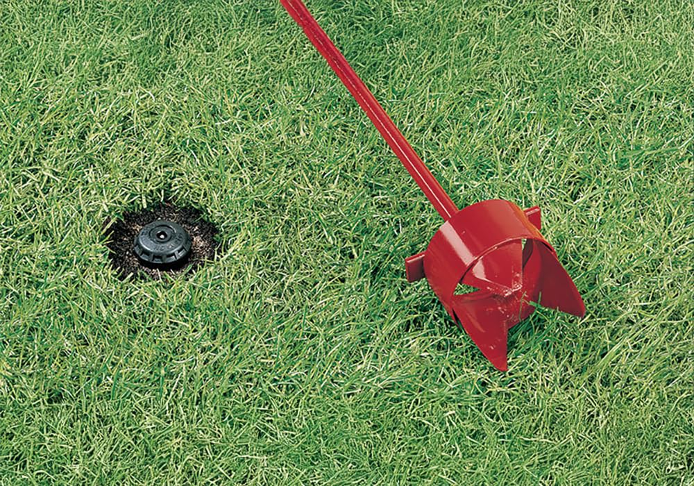 Close-up of Kenyon Sprinkler Head Trimmer step plate and blade