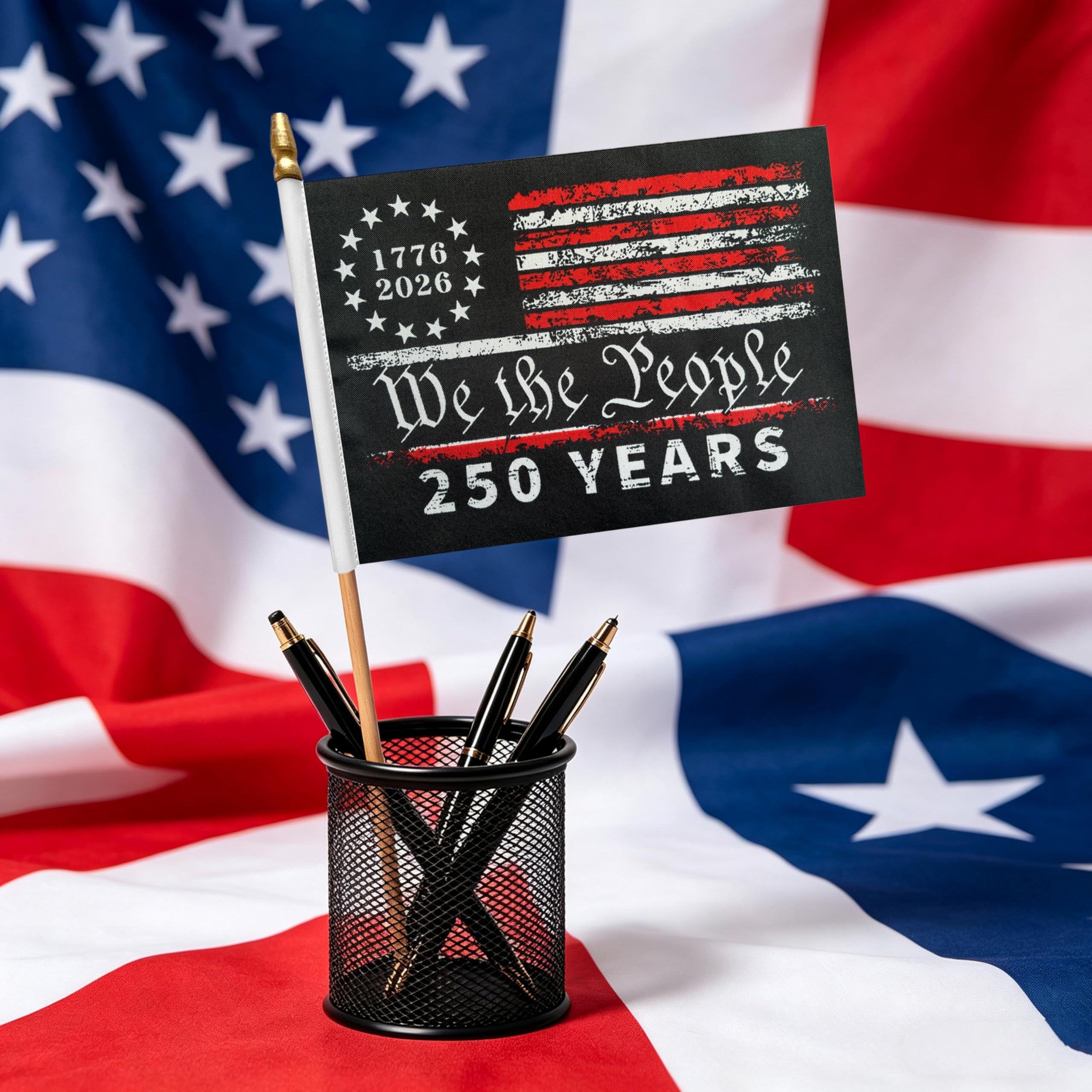 Close-up of KERDA USA Flag stitching details
