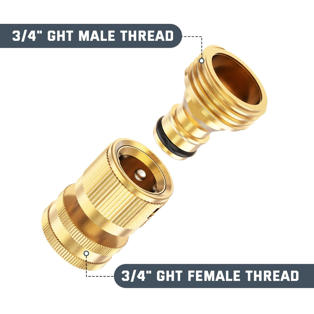 Close-up of Kesfitt solid brass hose connector with rubber washer