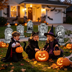 Close-up of KGNN Halloween tombstone yard sign material