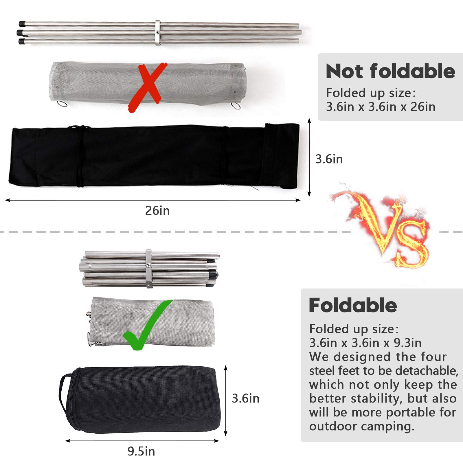 Close-up of Kikerike Portable Outdoor Fire Pit mesh design