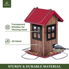 Close-up of Kingsyard Bird House Feeder with seeds filled