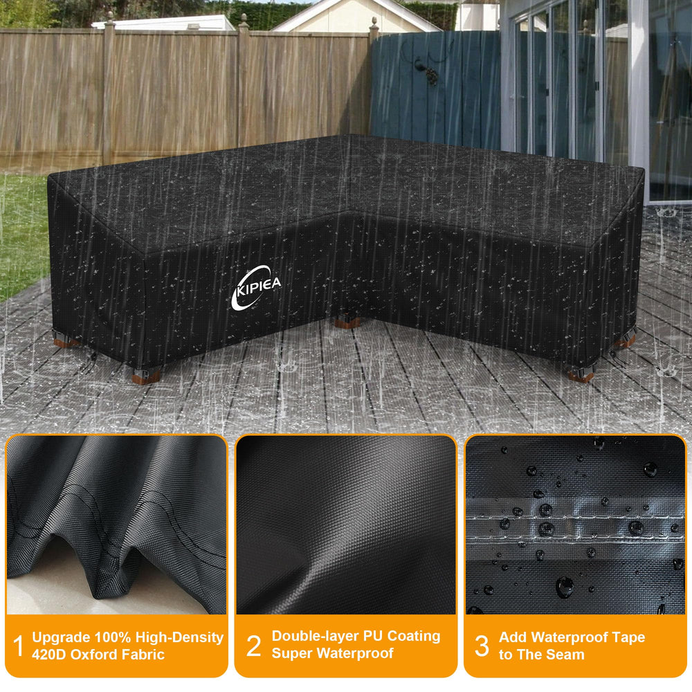 Close-up of Kipiea patio sectional cover's waterproof fabric