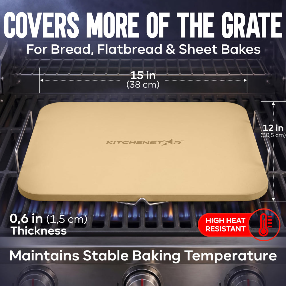Close-up of KitchenStar pizza stone surface