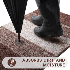 Close up of Kitinjoy doormat showing non-slip rubber backing