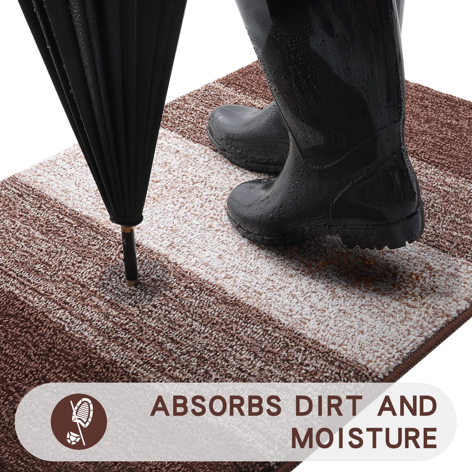 Close-up of Kitinjoy doormat texture and material