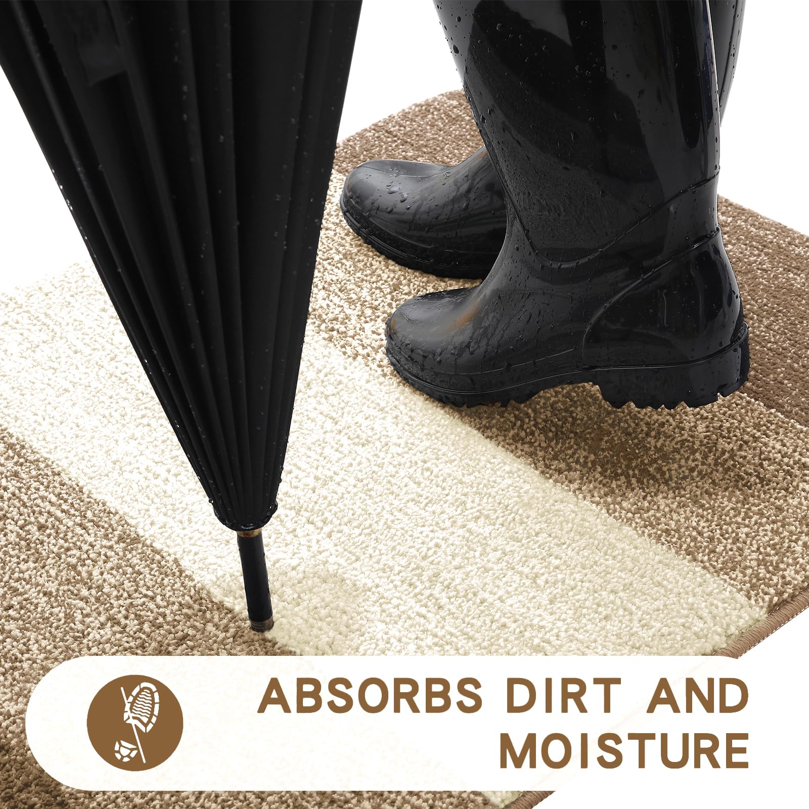 Close-up of Kitinjoy doormat texture and material