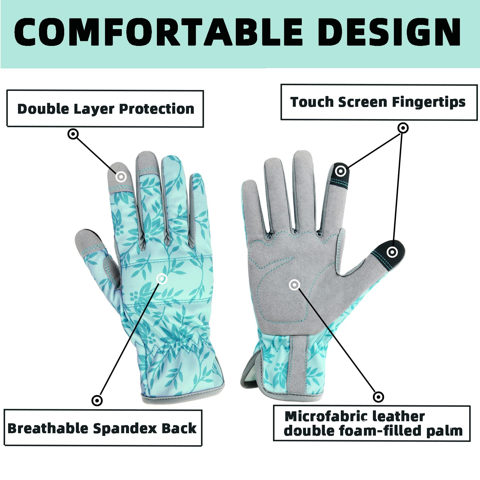 Close-up of KLDOLLAR Gardening Gloves palm grip