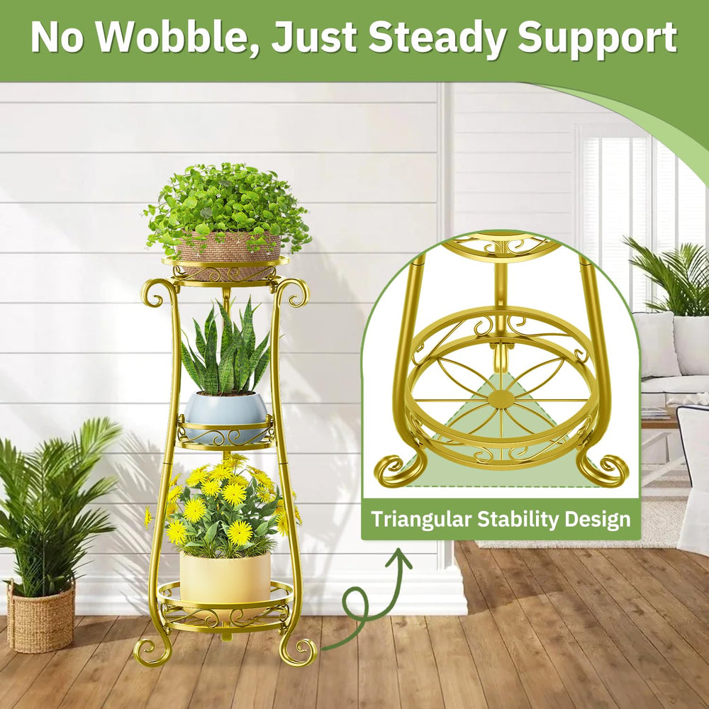 Close-up of KMOTASUO plant stand's elegant ironwork