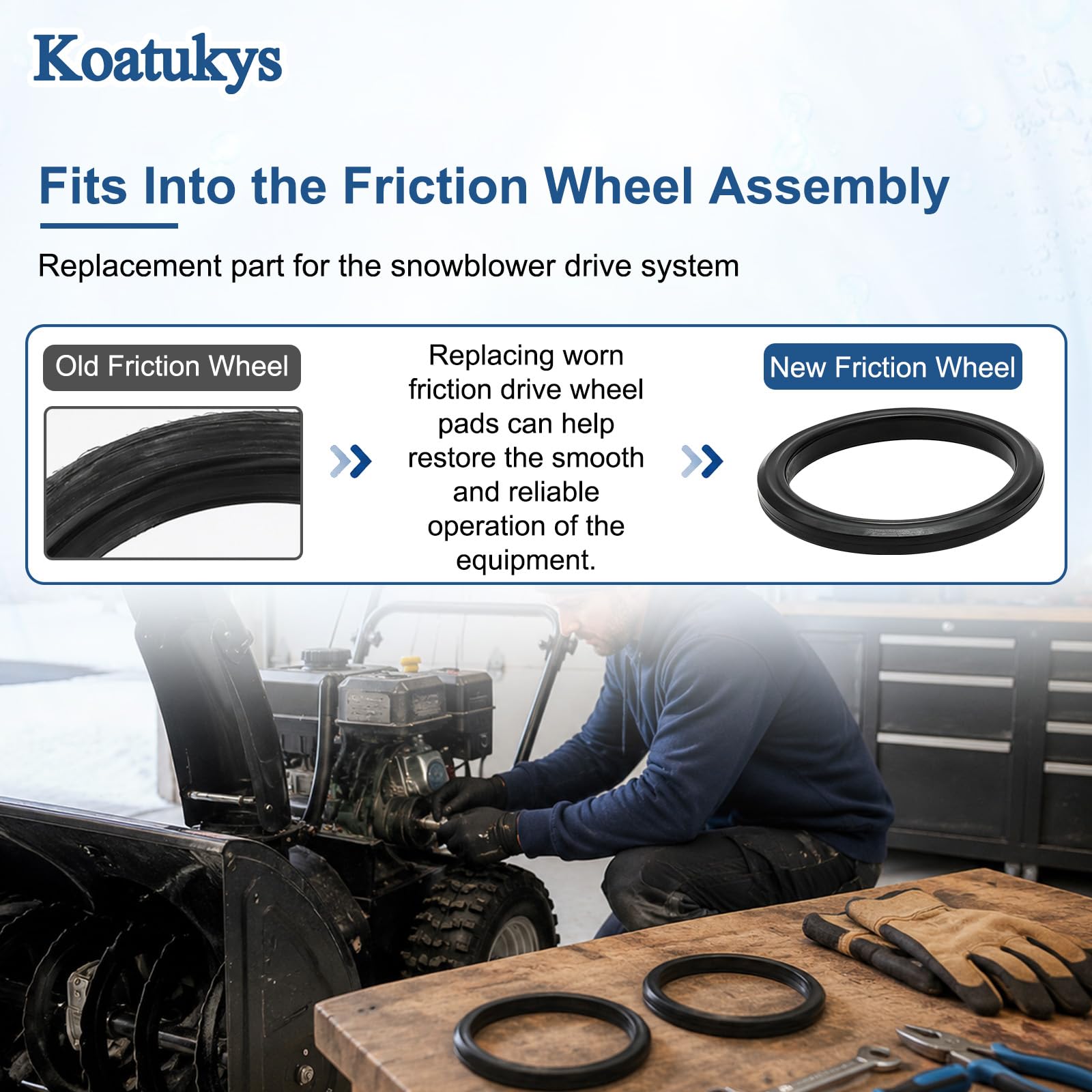 Close-up of Koatukys friction wheel material