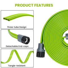 Close-up of KOBAZ Sprinkler Hose showing water misting holes