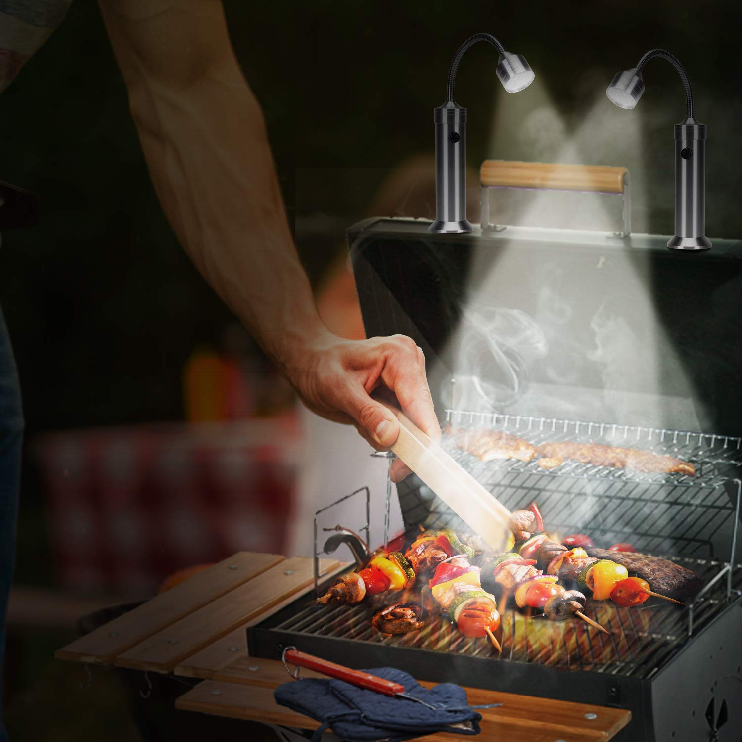Close-up of KOSIN BBQ Grill Light with 9 high-density LEDs