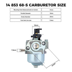 Close-up of Kuupo XT675 Carburetor part number details