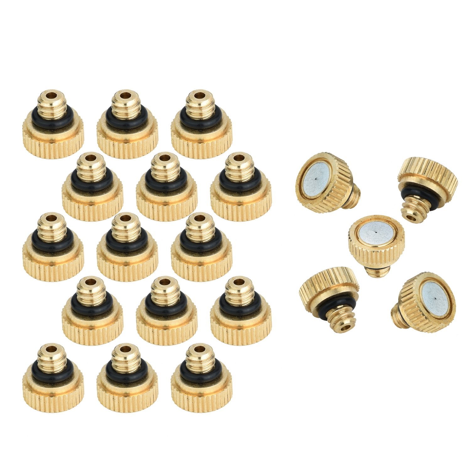 Close-up of KUWAN Brass Misting Nozzle with self-sealing o-ring