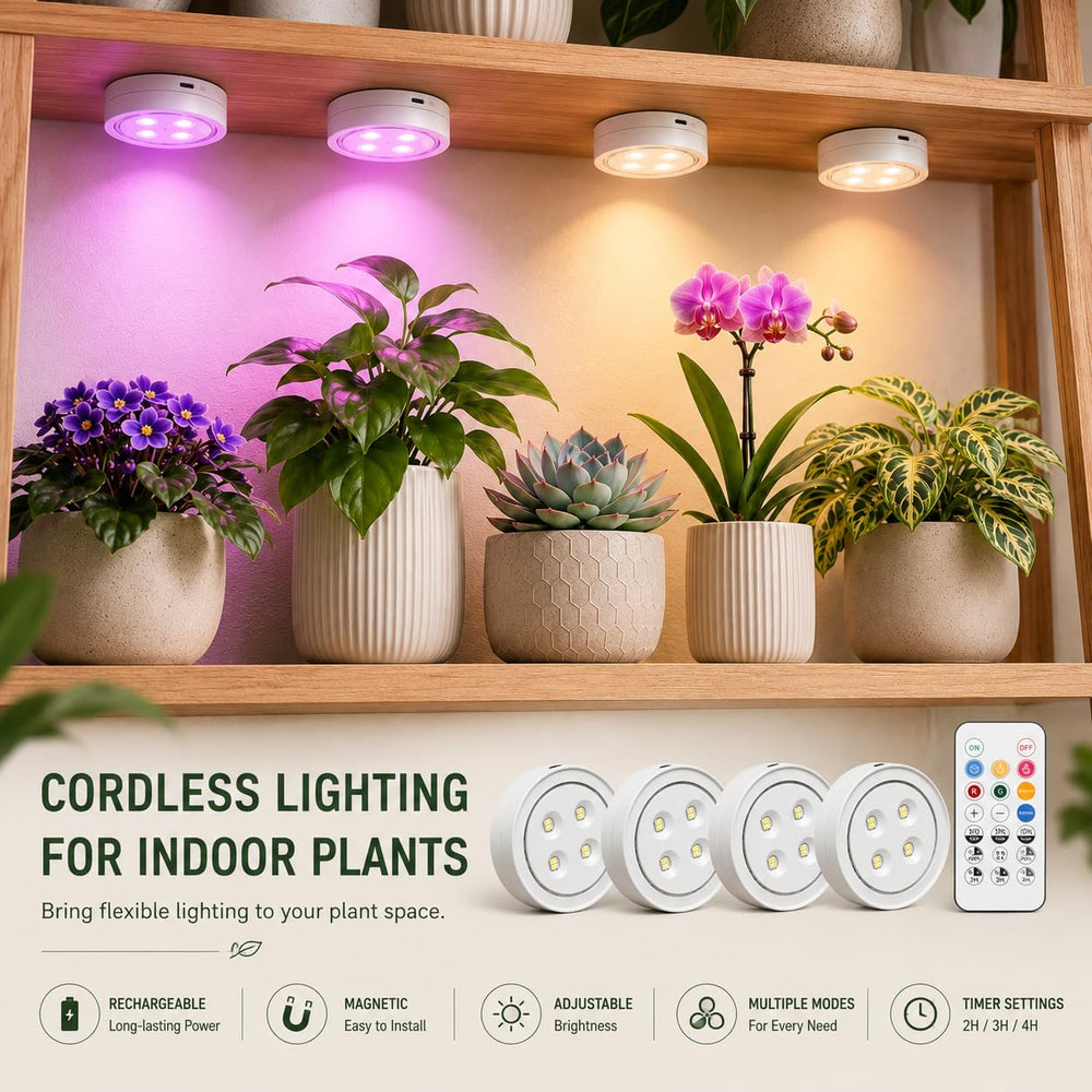 Close-up of KYEELCP Grow Light magnetic installation on shelf