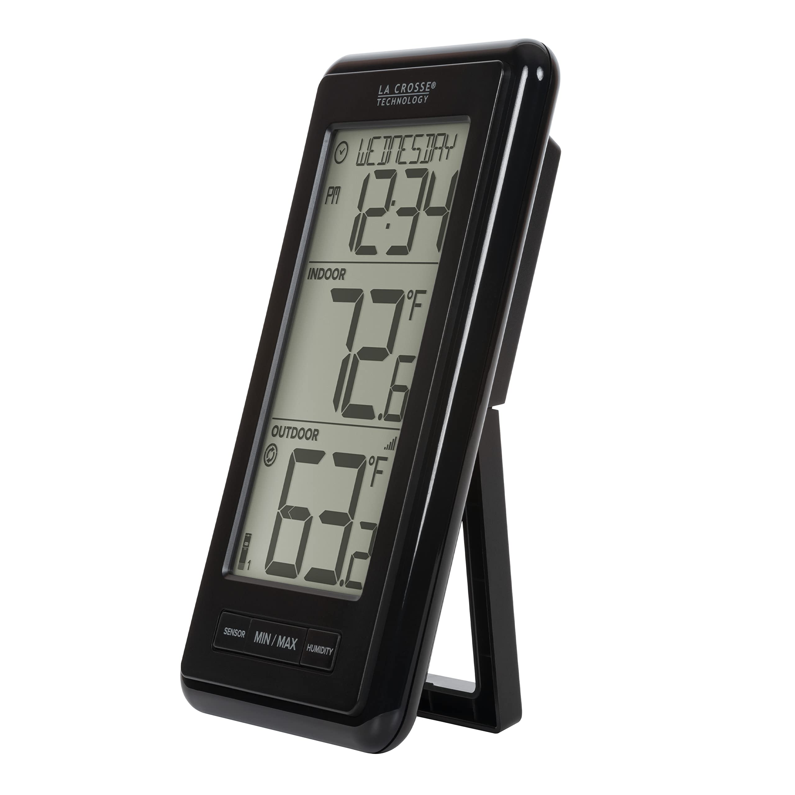 Close-up of La Crosse Technology temperature sensor