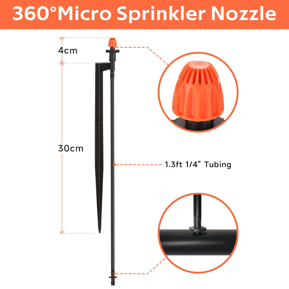 Close-up of La Farah 360° Drip Sprinkler Head with nozzle