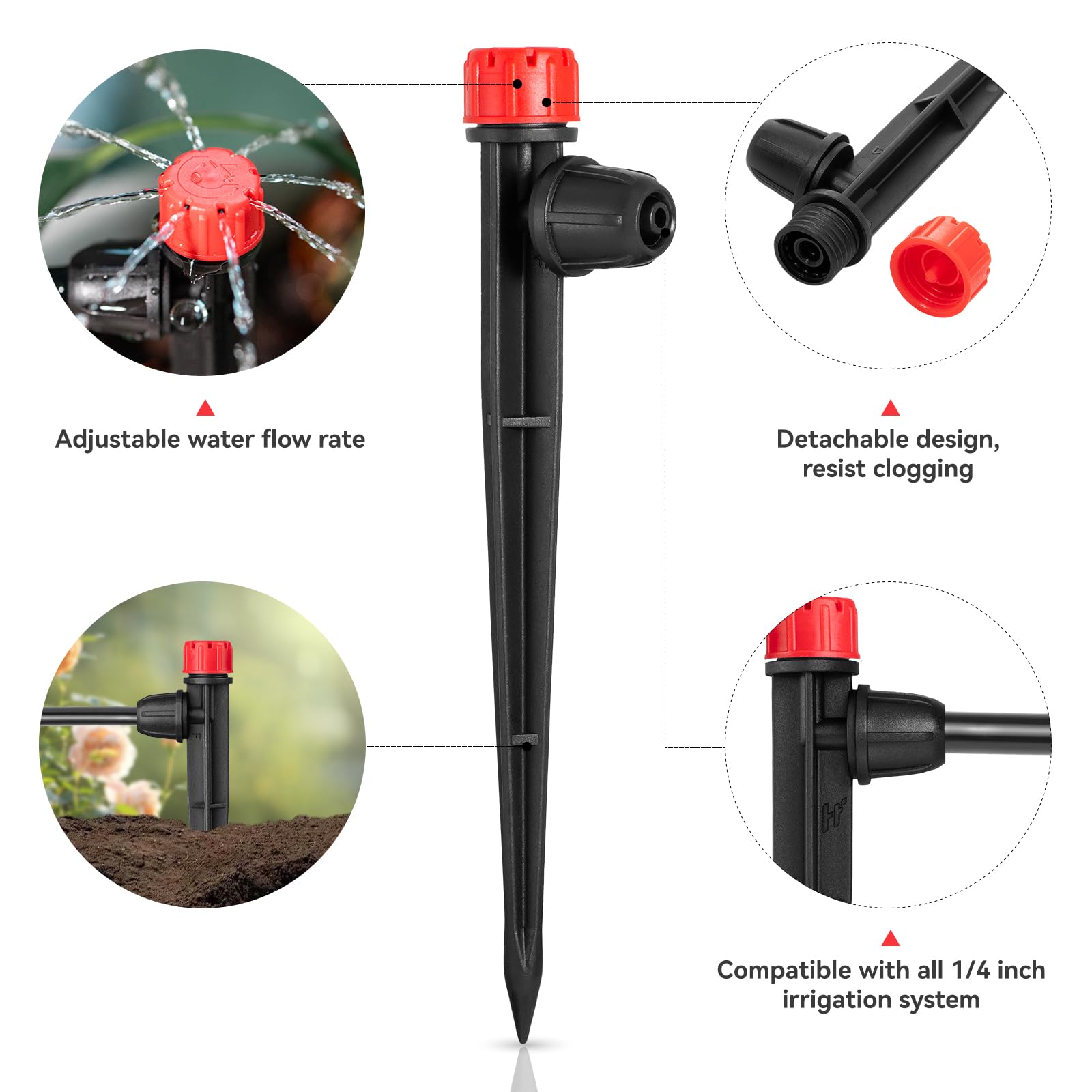 Close-up of La Farah adjustable drip emitter cap
