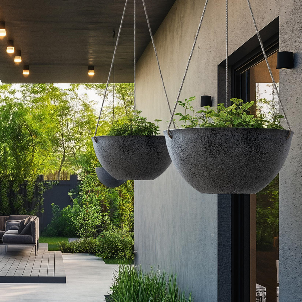 Close-up of LA JOLIE MUSE Hanging Planter showing drainage holes