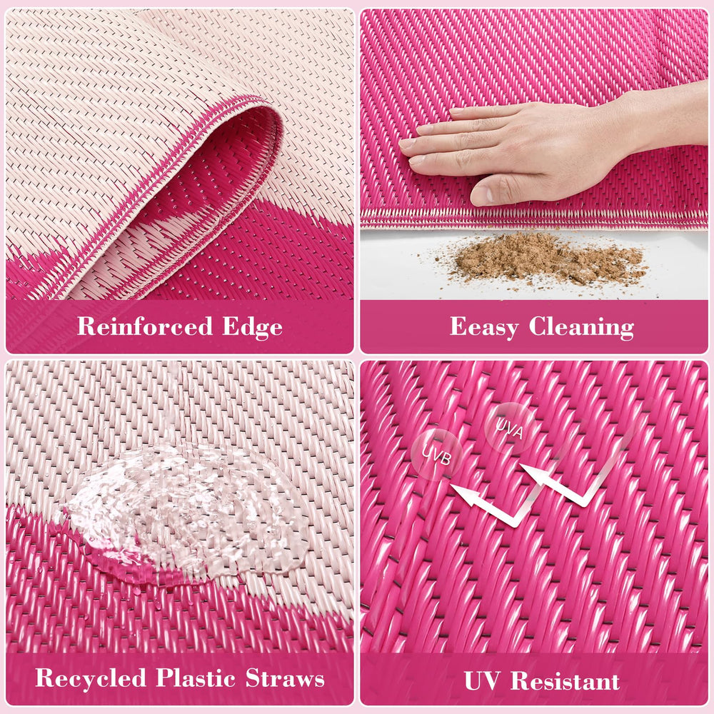 Close-up of Lahome Outdoor Rug stitching and edges