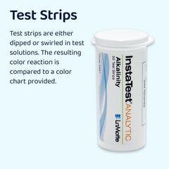 Close-up of LaMotte Insta-Test PRO 600 Plus test strips showing measurement pads