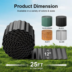Close-up of Land Guard metal garden edging with corrugated design