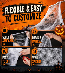 Close-up of Land Guard's artificial spiders included in the package