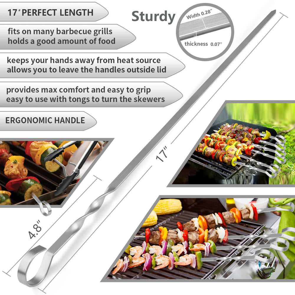 Close-up of LANNEY kabob skewer with angled tip