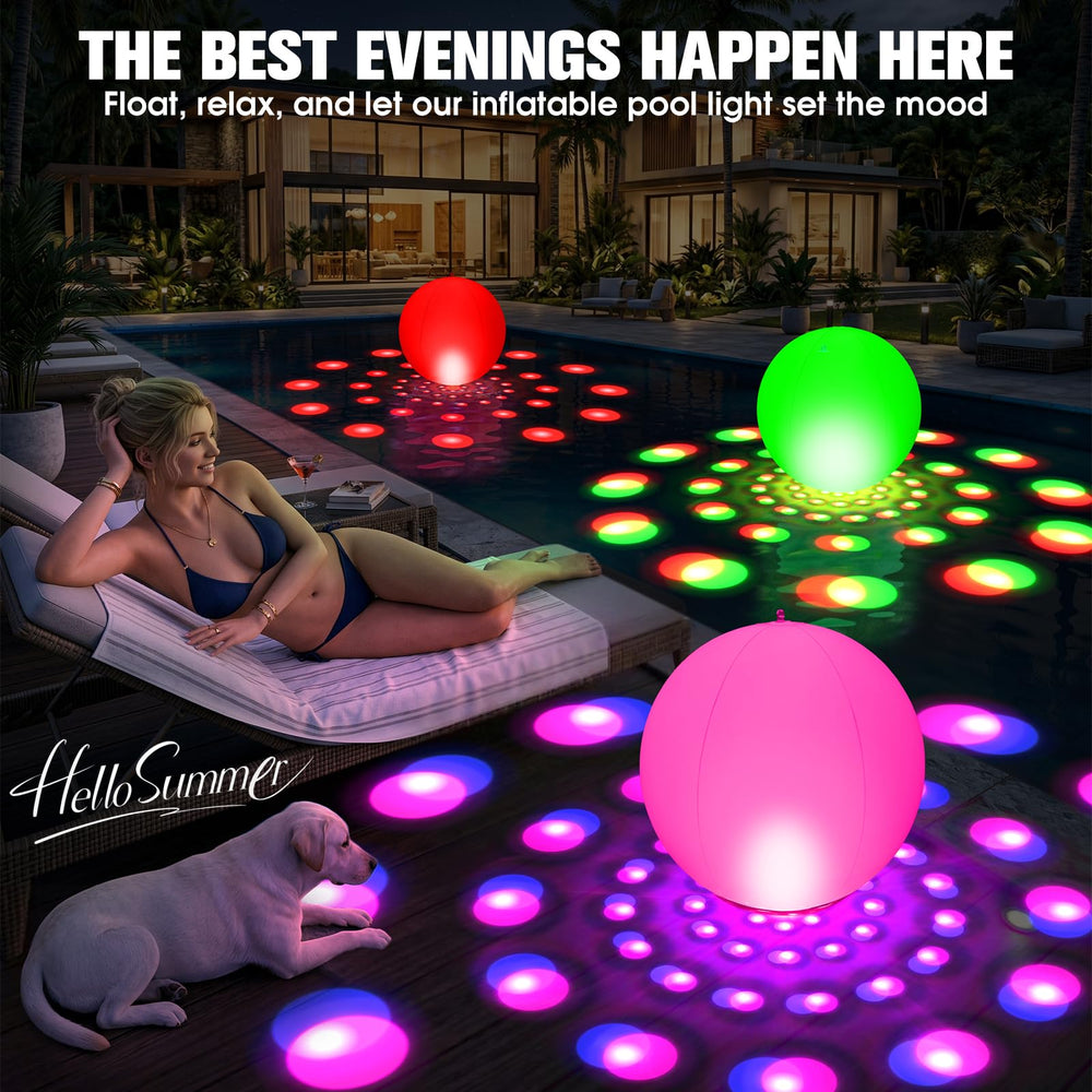 Close-up of LanPool floating pool light bottom pattern