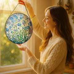 Close-up of LAOWEIKI stained glass suncatcher details