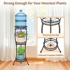 Close-up of LASZOLA 3-Tier Metal Corner Plant Stand's elegant curves