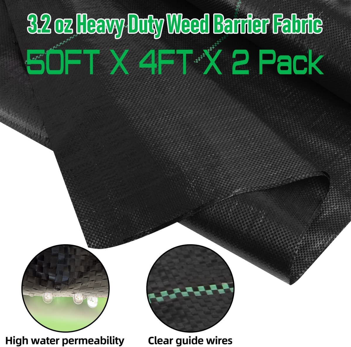 Close-up of LAVEVE weed barrier fabric showing texture