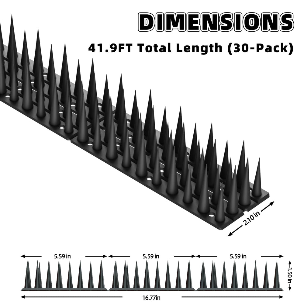 Close-up of LavviTech Bird Spikes showing the pointed tips