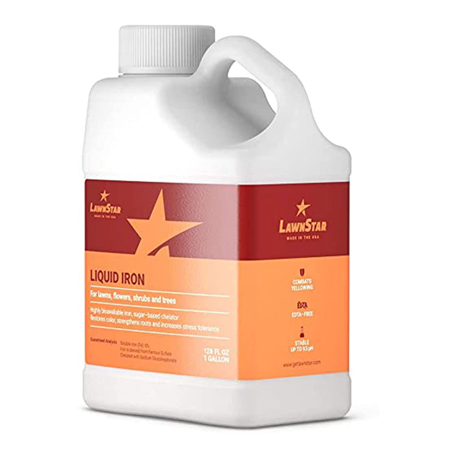 Close-up of LawnStar Liquid Iron label