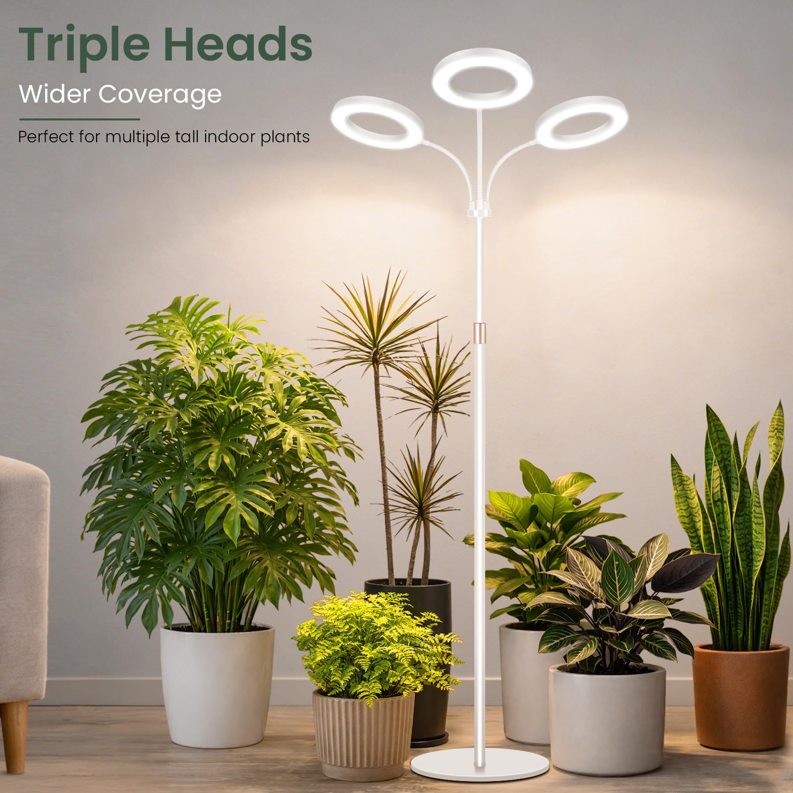 Close-up of LBW 3-Head Grow Light's LED panel